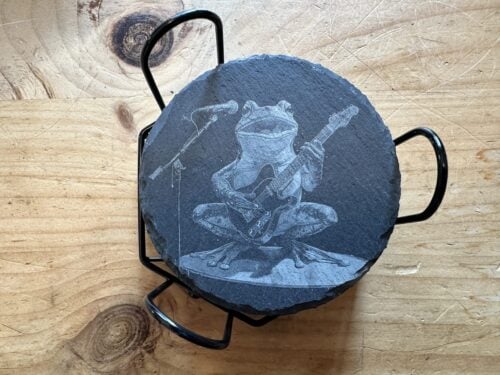 Musical Frogs Coaster Set with Holder