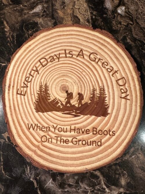 Boots on the Ground - Large Thick Pine Coaster
