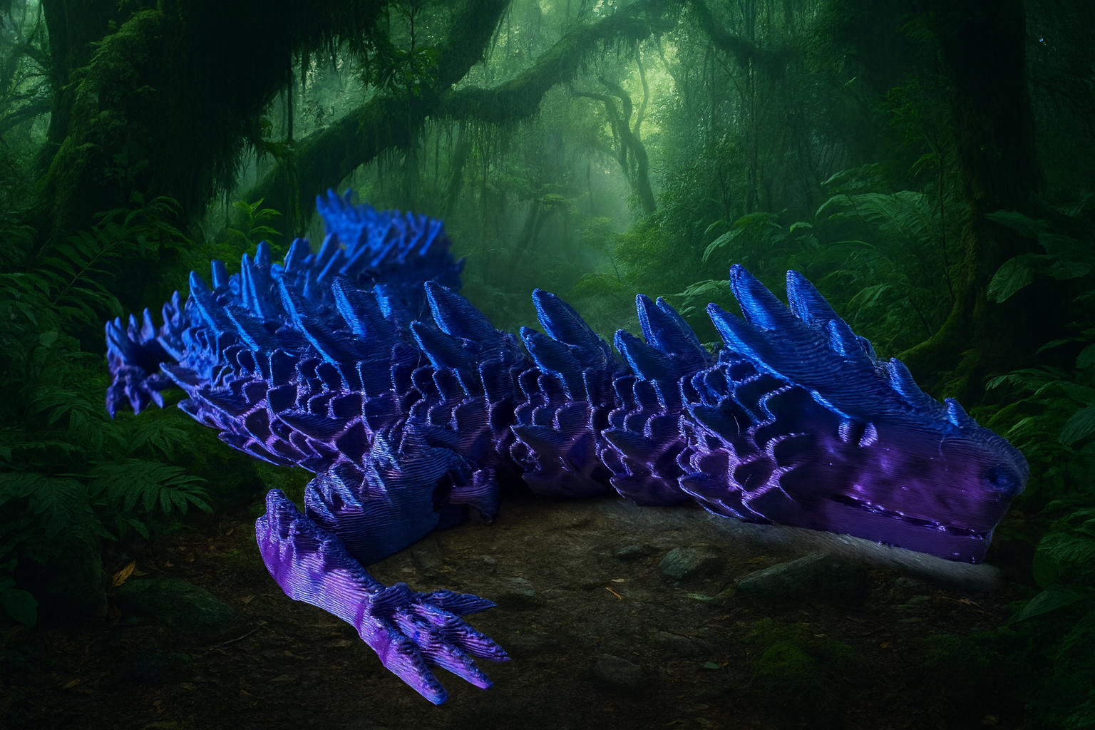 Articulated Dragon Figure – Flexible 3D Printed Dragon Toy, Poseable Fantasy Dragon, Collectible Desk Dragon Gift - Image 2